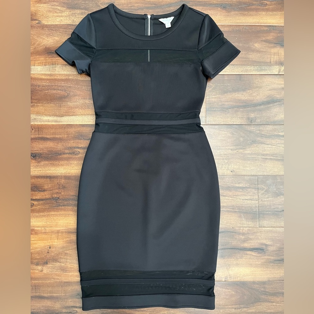 Women’s Belle Sky Black/ Mid Length /Short Sleeve/ Round Neck Line Dress